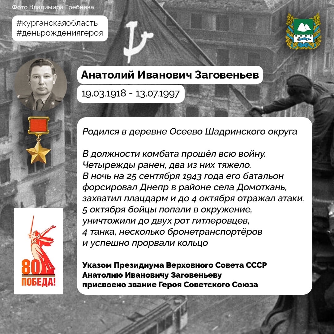 В этот день родился Анатолий Иванович Заговеньев.