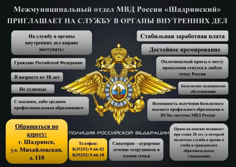 Межмуниципальный отдел МВД России «Шадринский». Межмуниципальный отдел МВД России «Шадринский».